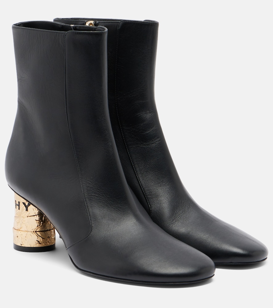Givenchy Tape Leather Ankle Boots In Black