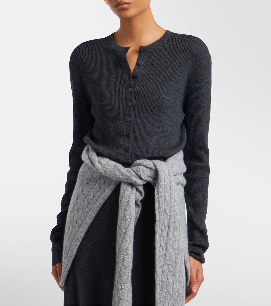 Lisa Yang Airi ribbed-knit cotton and cashmere Henley shirt