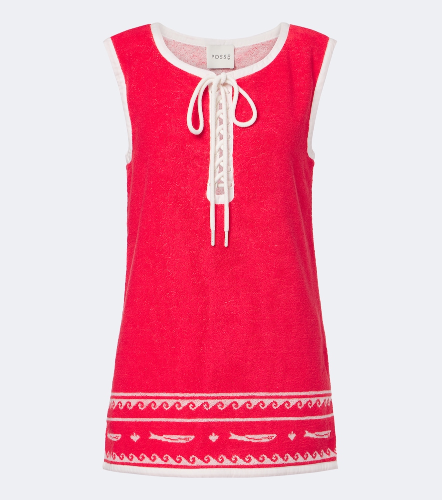 Posse Cody Cotton Terry Minidress In Red