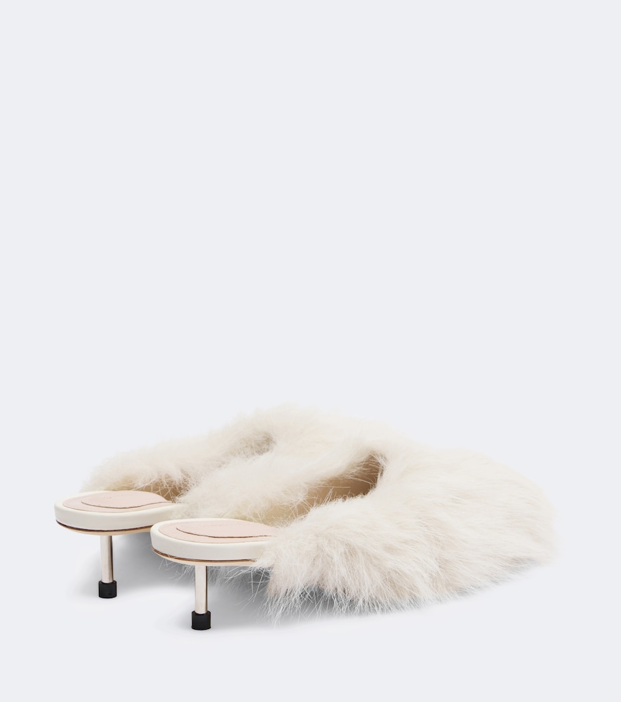 Leather-Trimmed Mules