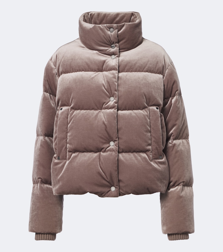 Bogner Oliva Velvet Down Jacket In Brown
