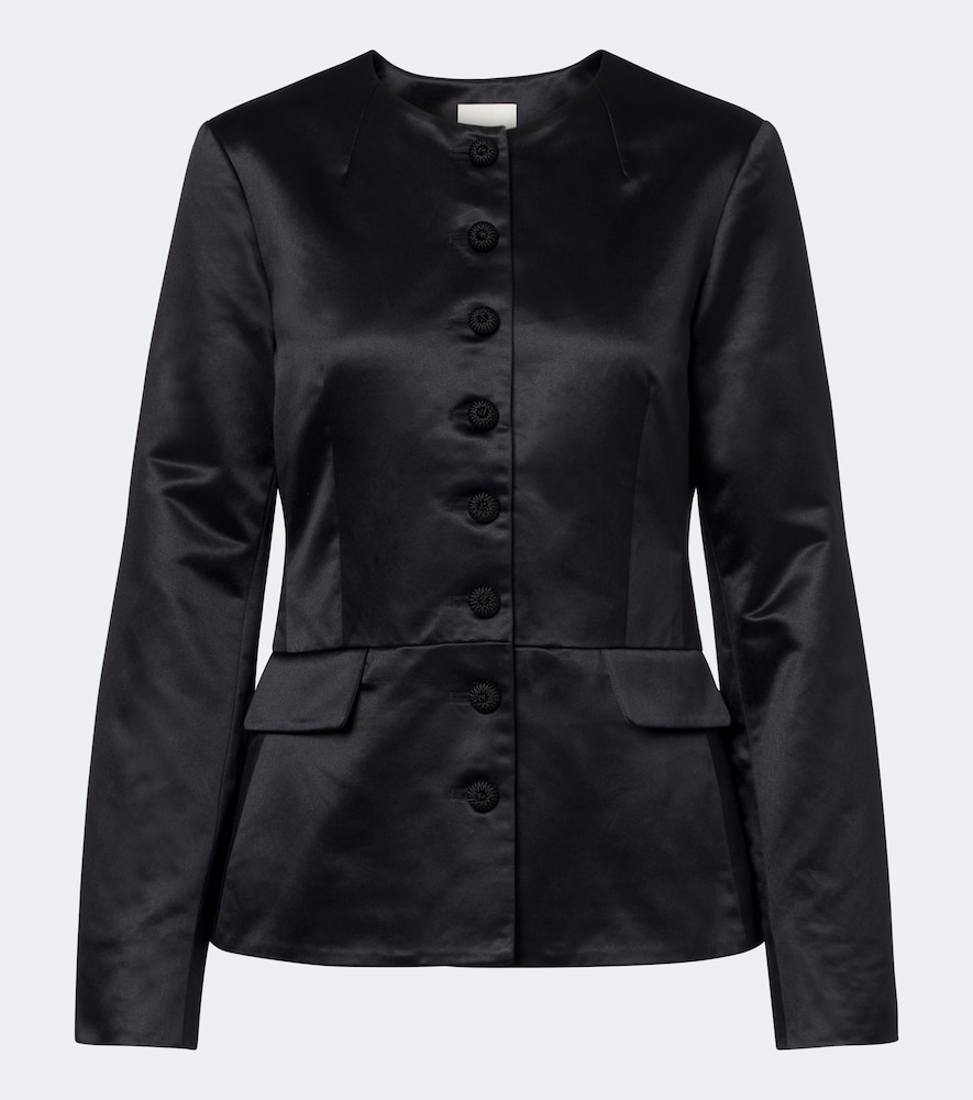 Posse Verity Cotton And Silk Satin Jacket In Black