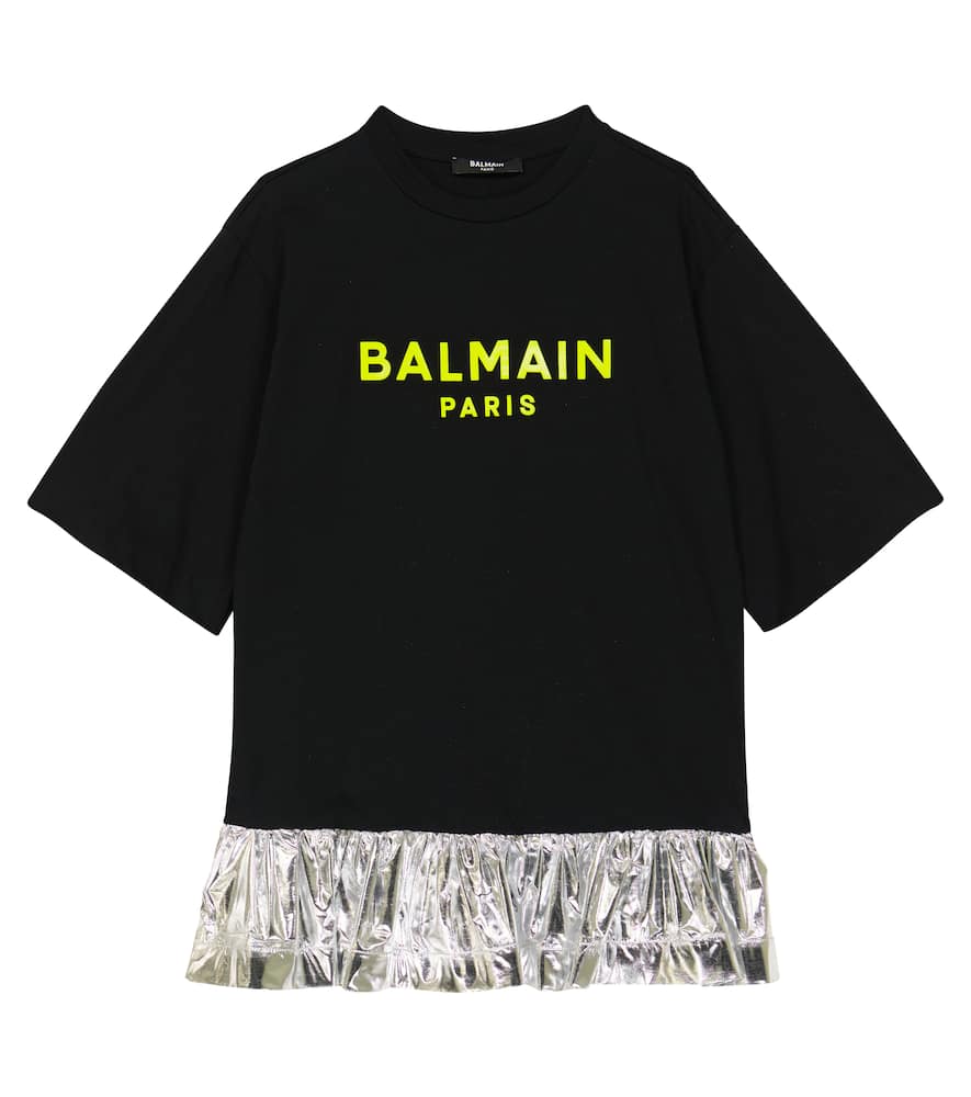 Balmain Kids Logo cotton T-shirt dress