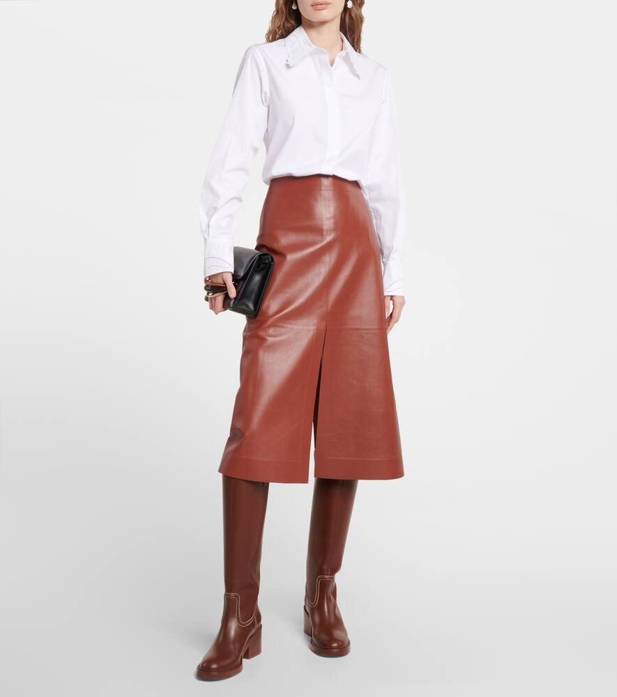 Shop Chloé Cotton Poplin Shirt In White