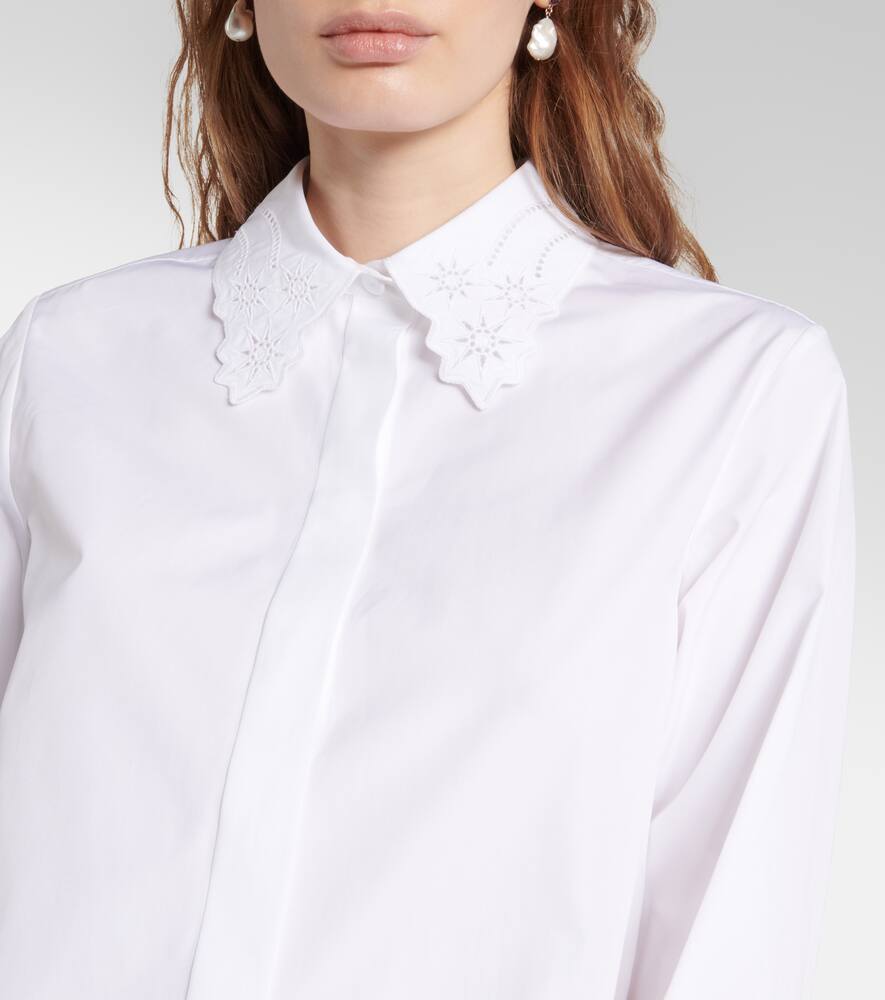 Shop Chloé Cotton Poplin Shirt In White