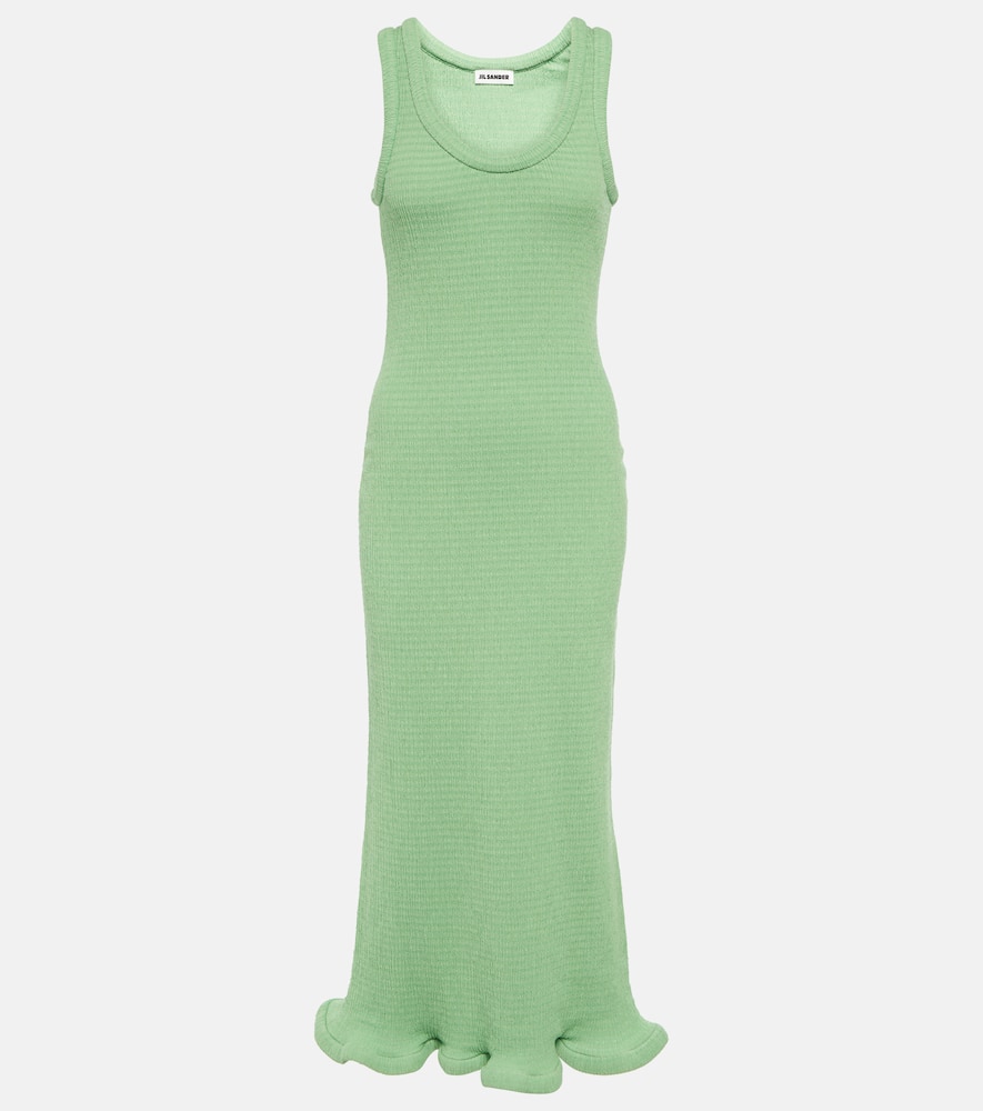 Shop Jil Sander Jersey Midi Dress In Grasshopper