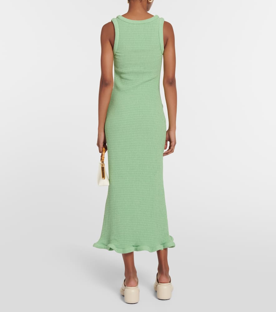 Jil Sander Jersey Midi Dress In Grasshopper