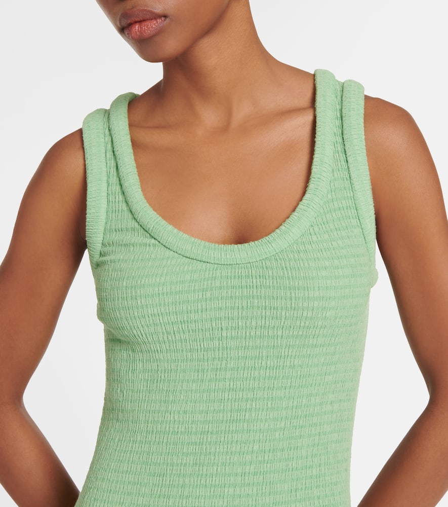 Jil Sander Jersey Midi Dress In Grasshopper