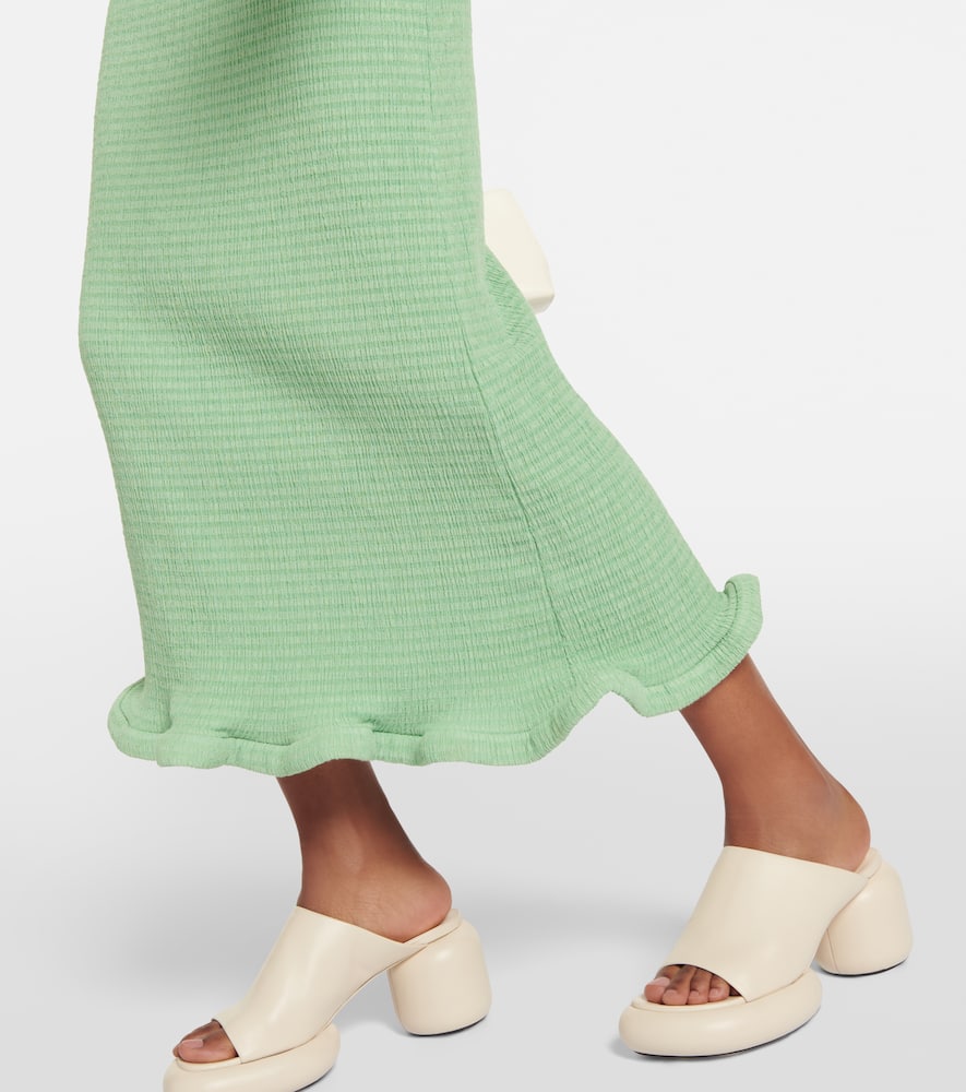 Jil Sander Jersey Midi Dress In Grasshopper