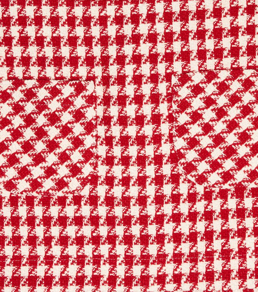 Monnalisa Houndstooth-check Mini Dress In Burro+rosso