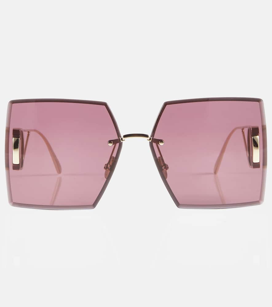 Dior 30montaigne Square Sunglasses In Shiny Gold Dh  / Bordeaux