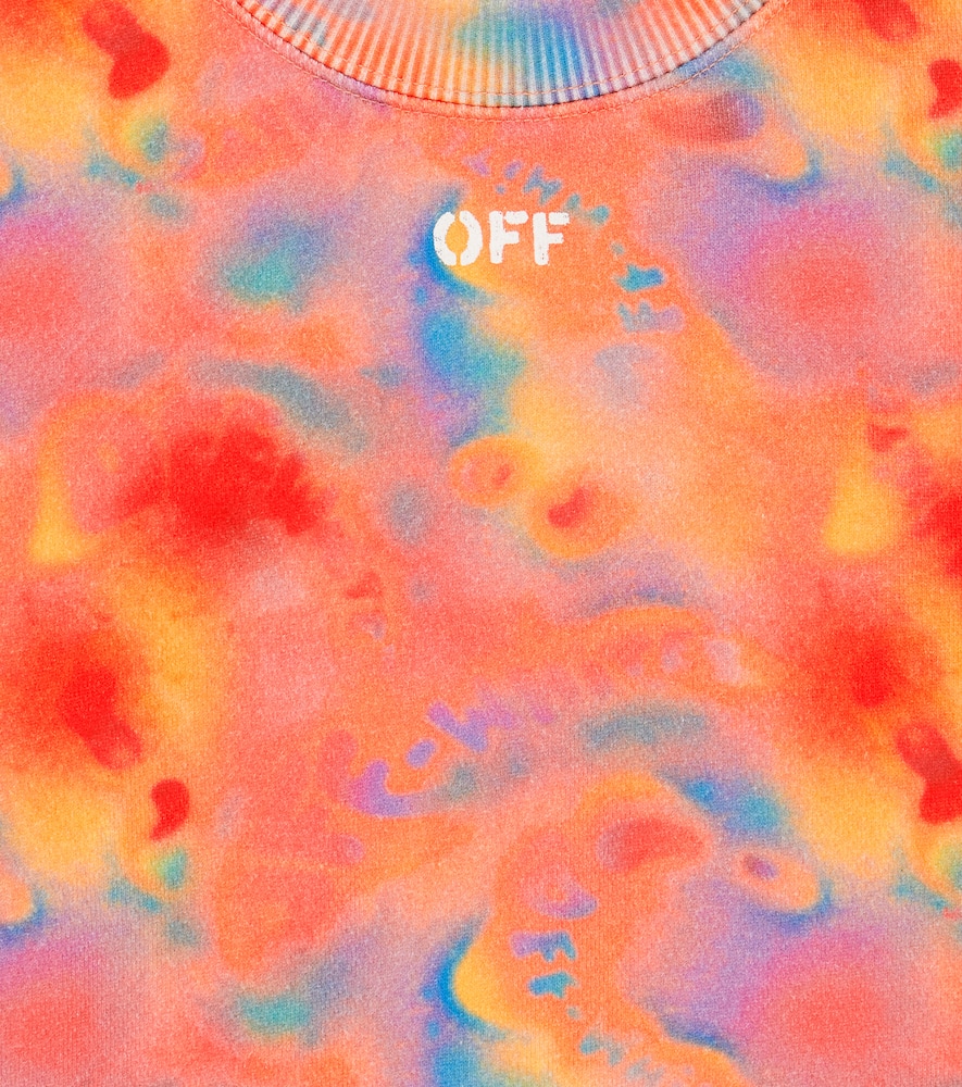Off-white Logo-print Tie-dye Sweatshirt In Multicolor White