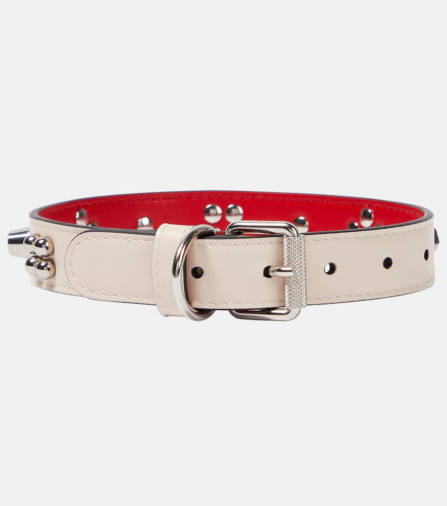 Christian Louboutin Loubicollar embellished leather dog collar