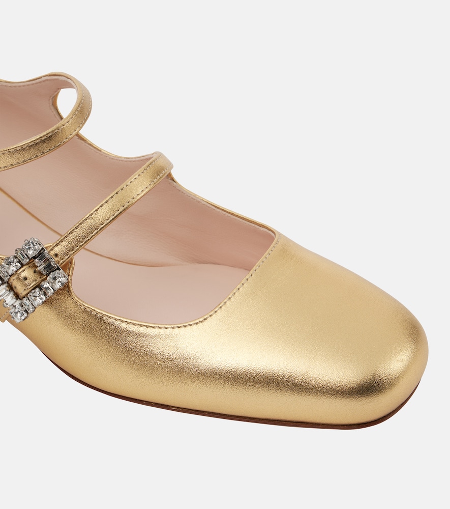  Roger Vivier Roger Vivier Mary-jane-pumps Très Vivier Aus Metallic-leder 