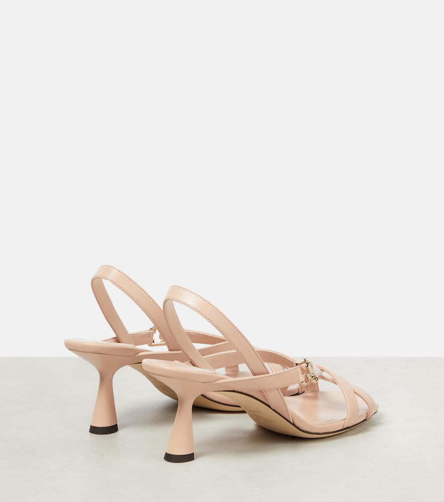 Jimmy Choo Jess Leather Crisscross Slingback Sandals In Brown