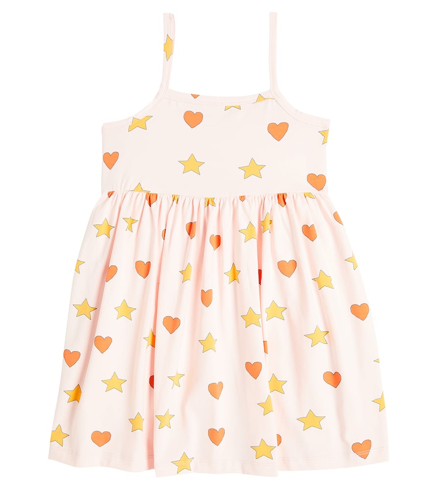 Tinycottons Printed Cotton-blend Jersey Dress In Pastel Pink