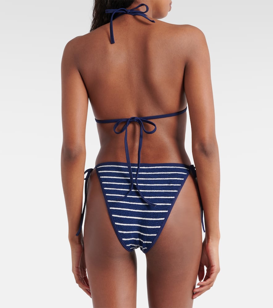 Hunza G Gina Striped Bikini In Blue