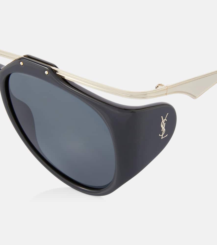 Saint Laurent Sl M137 Amelia Aviator Sunglasses In Black