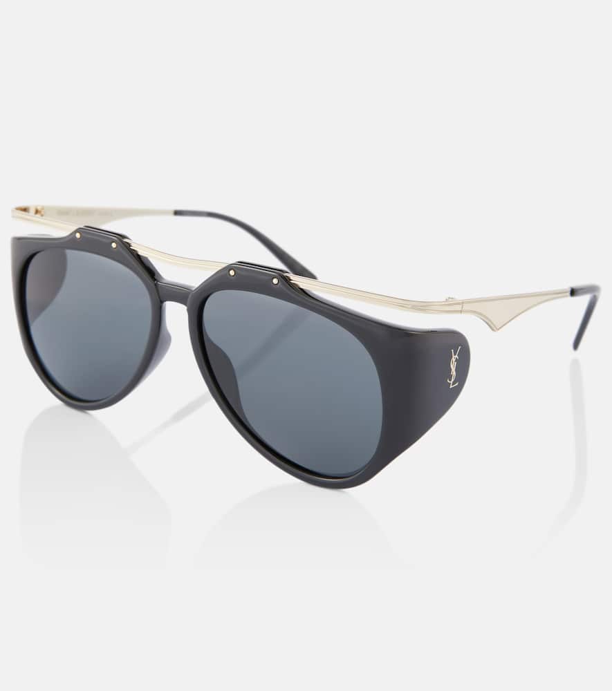 Saint Laurent Sl M137 Amelia Aviator Sunglasses In Black