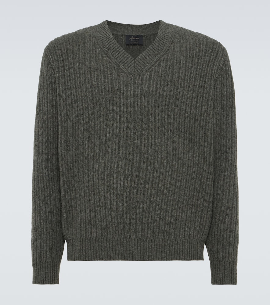 Ribbed-knit cashmere sweater