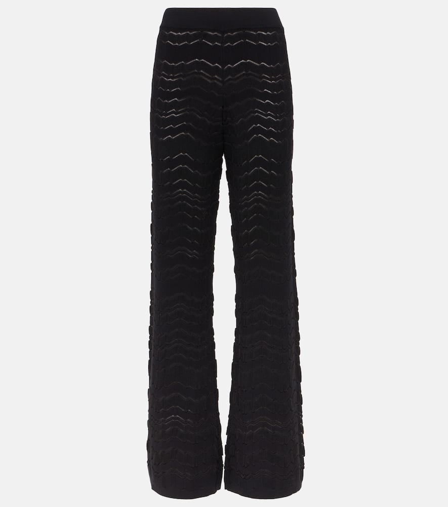Missoni Zig-zag Patterned Elastic Waist Trousers In Schwarz