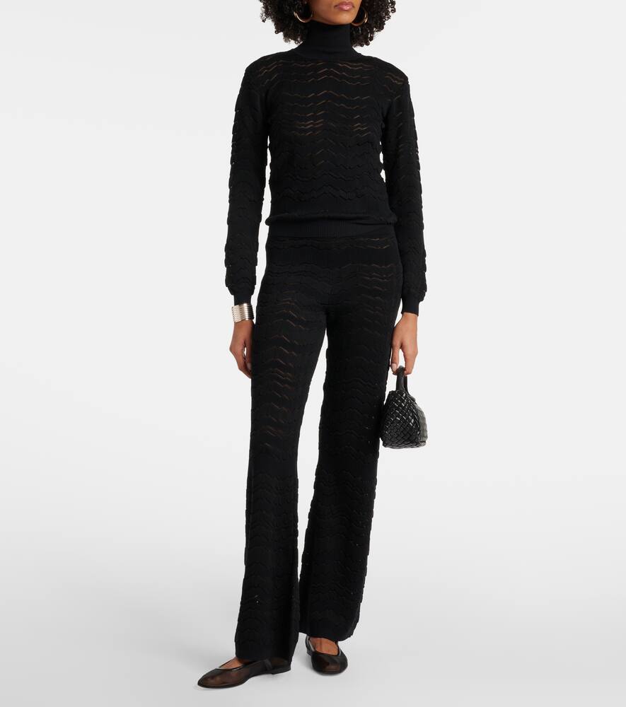 Missoni Zig-zag Patterned Elastic Waist Trousers In Schwarz