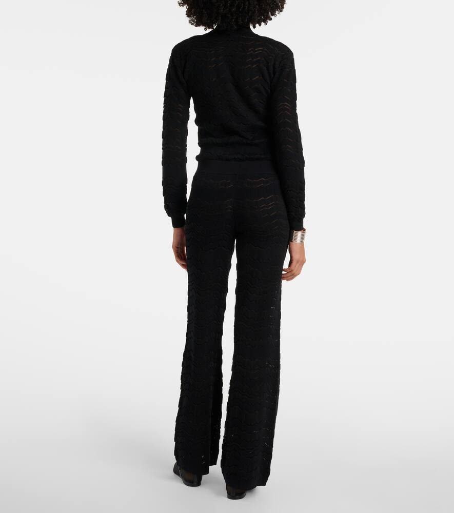 Missoni Zig-zag Patterned Elastic Waist Trousers In Schwarz