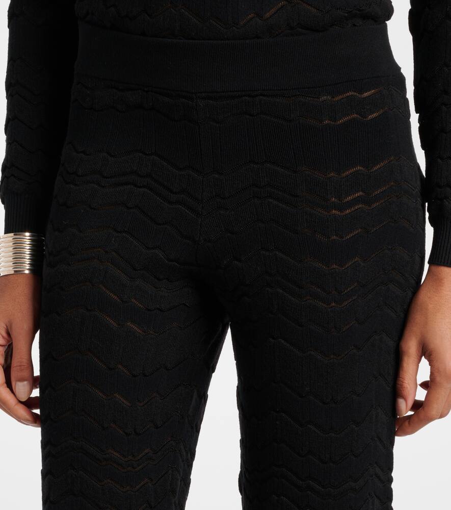 Missoni Zig-zag Patterned Elastic Waist Trousers In Schwarz