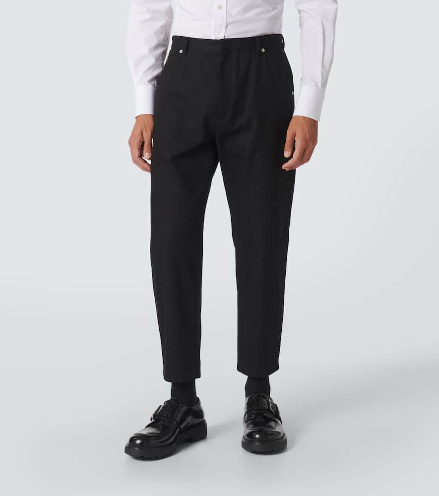 Prada Triangle-logo Tapered-leg Jeans In Black