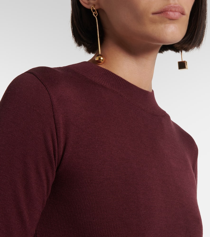 Aya Muse Draped Silk-blend Jersey Minidress In Burgundy