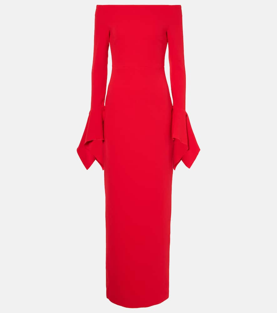 Solace London Amalie Off-shoulder Gown In Red