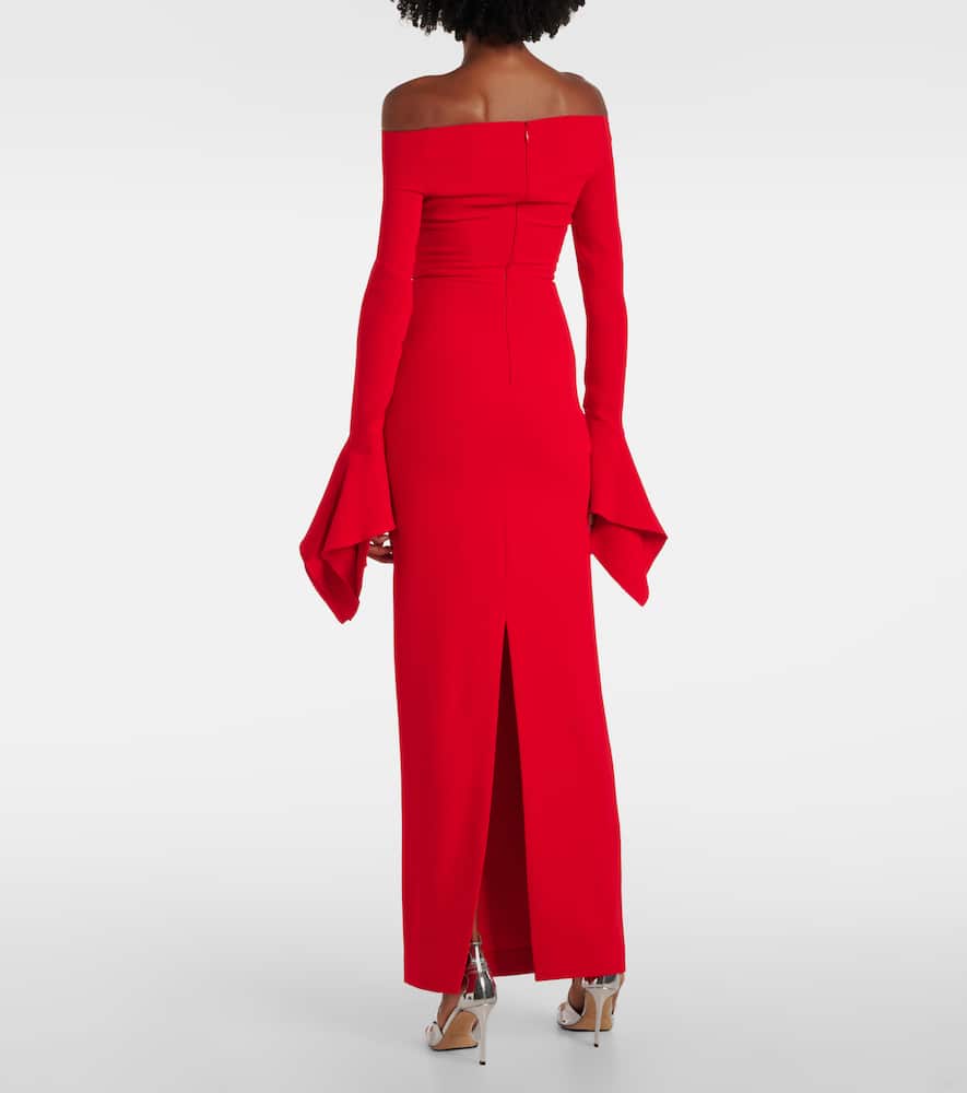 Solace London Amalie Off-shoulder Gown In Red