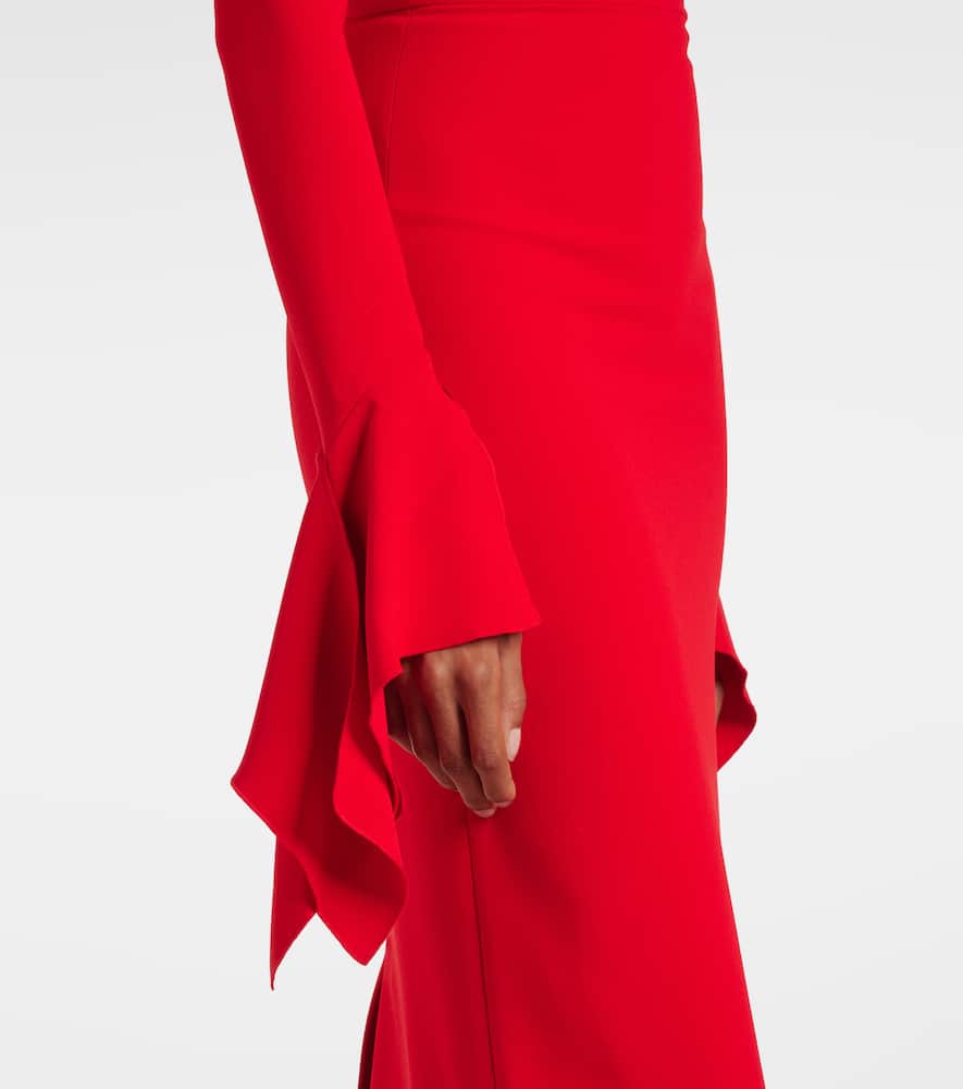 Solace London Amalie Off-shoulder Gown In Red