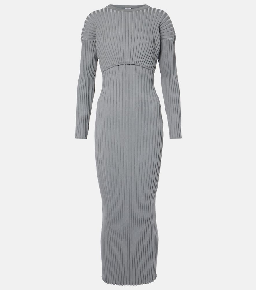 Ribbed-knit maxi dress