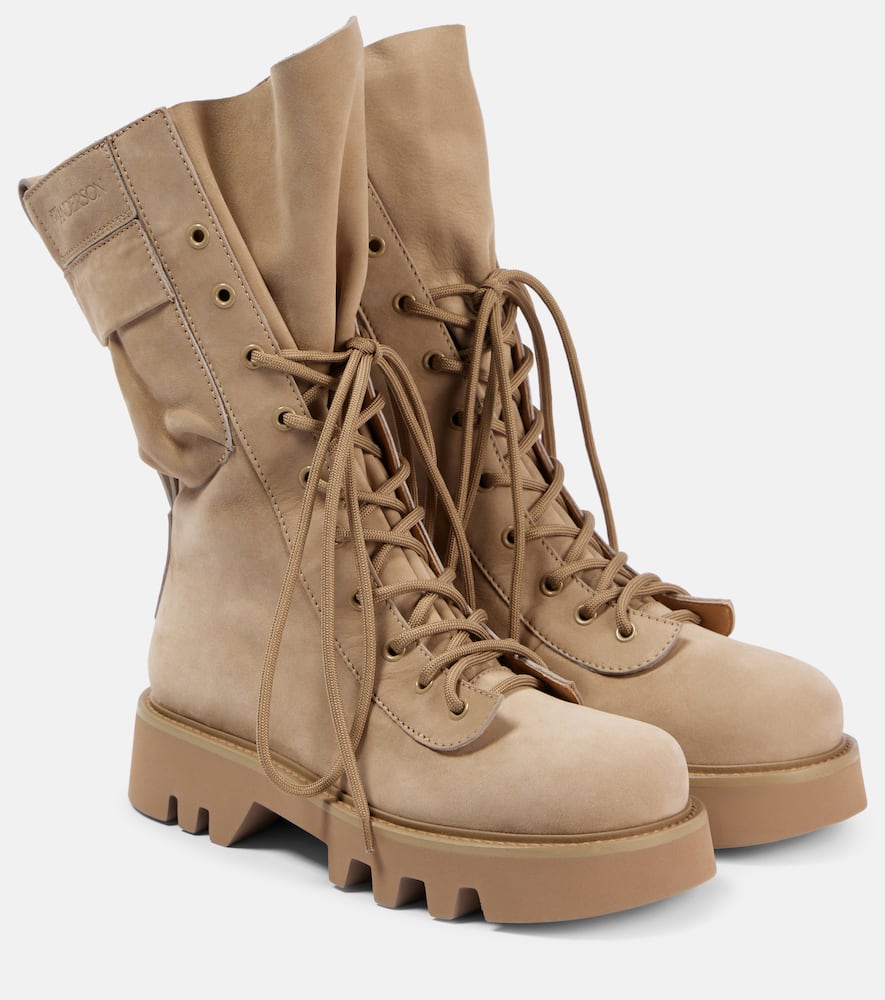 Suede combat boots