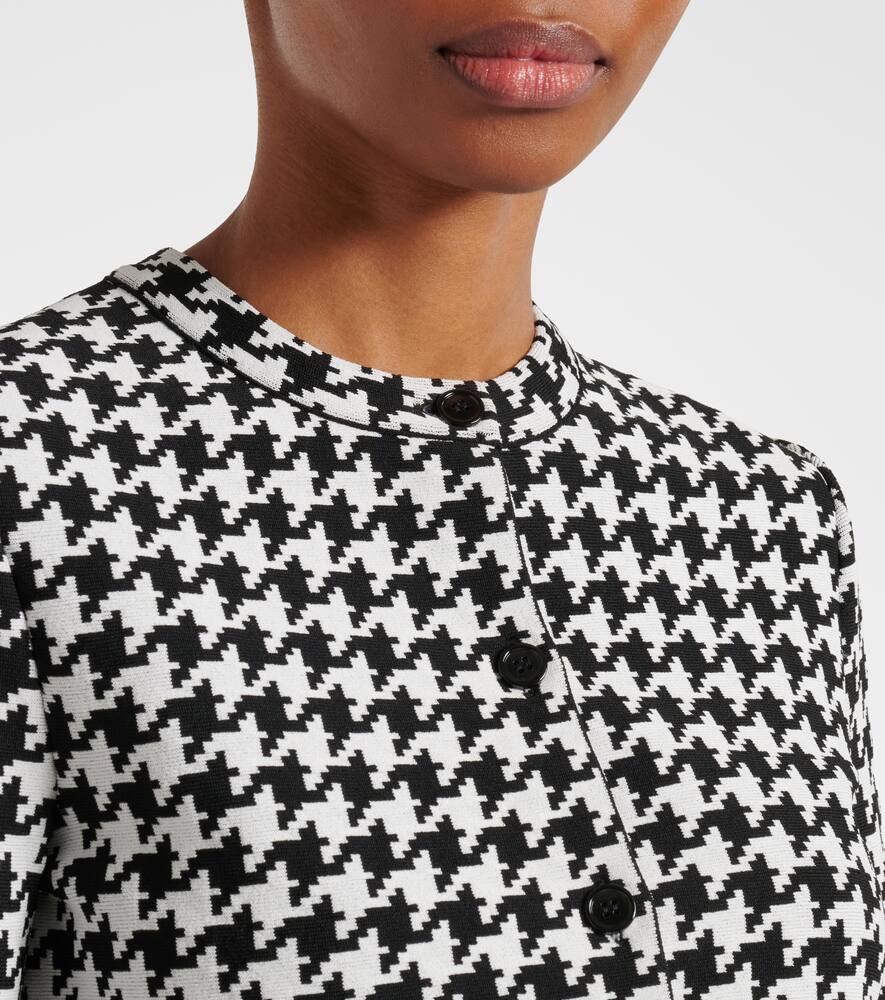 Alexander Mcqueen Houndstooth Polo Top In Black