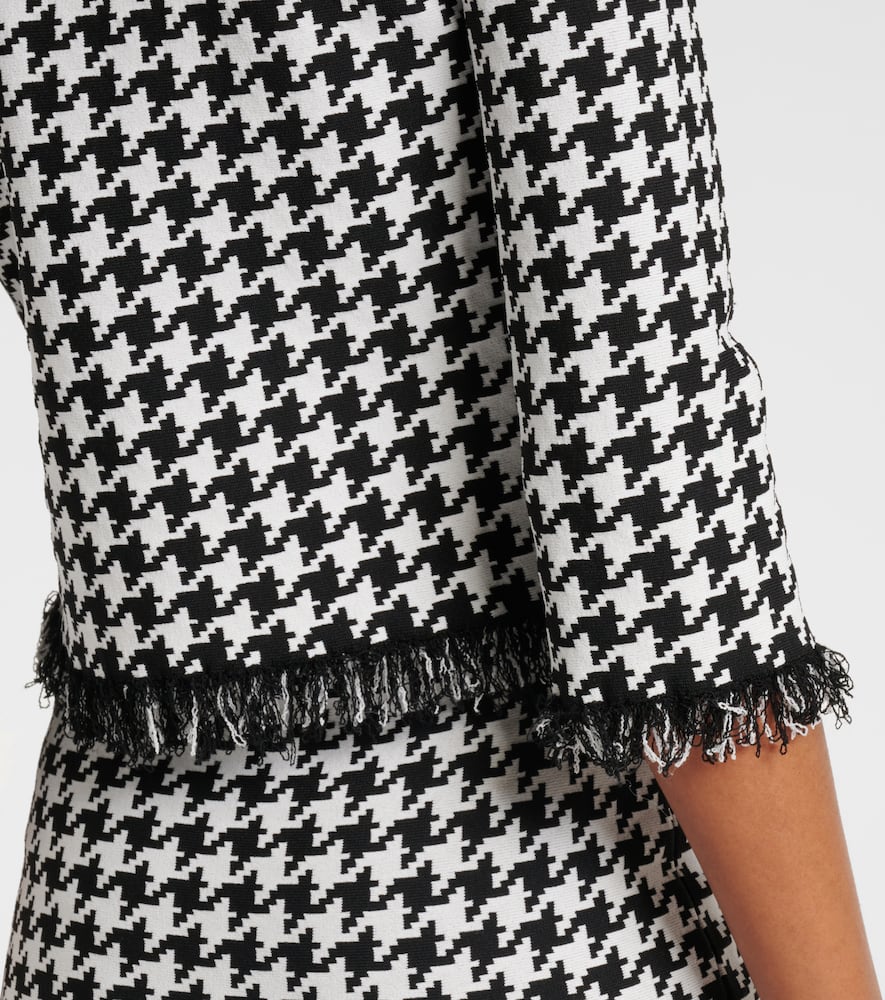 Alexander Mcqueen Houndstooth Polo Top In Black