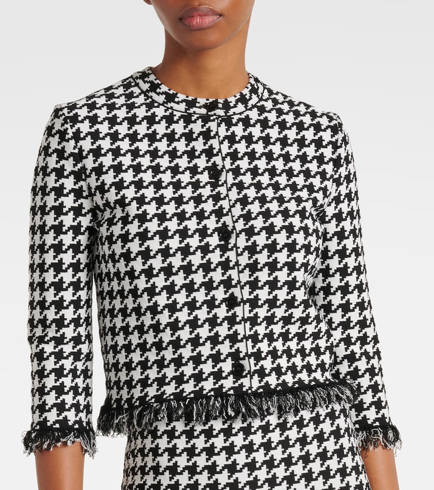 Alexander Mcqueen Houndstooth Polo Top In Black