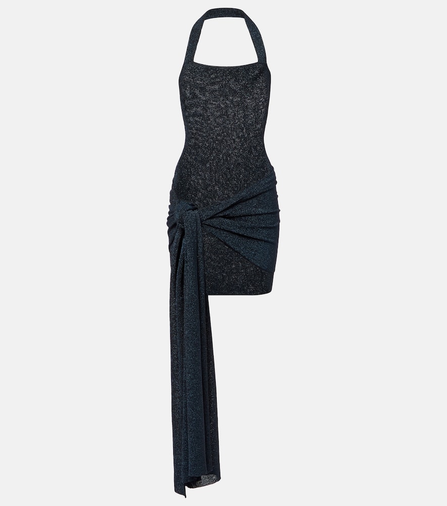 Aya Muse Gathered lamé minidress