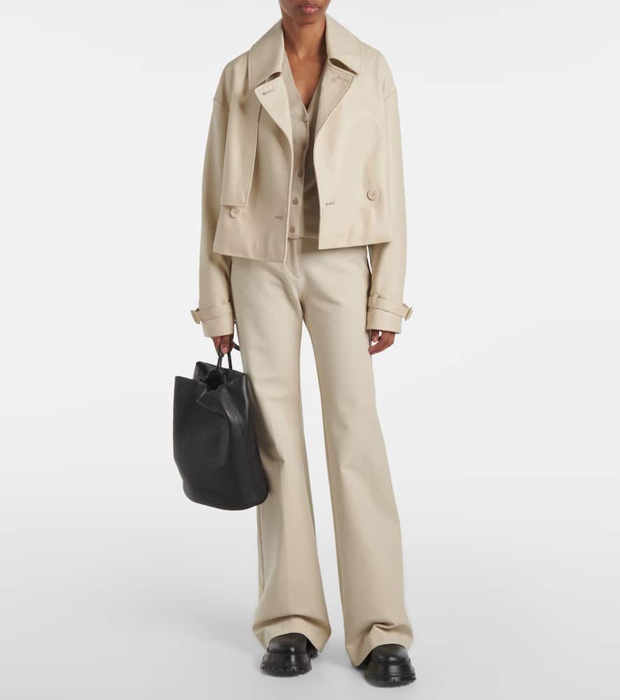 Joseph Tafira Cotton-blend Flared Pants In Nude