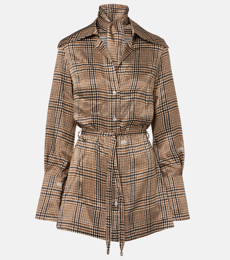 Patou Prince of Wales Check Silk Shirt Dress