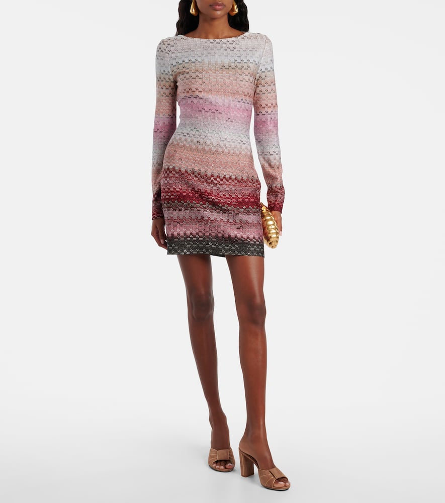 Missoni Zigzag Lamé Minidress In Multi