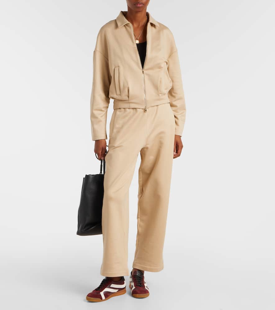 Max Mara Filovia Silk And Cotton Wide-leg Pants In Brown