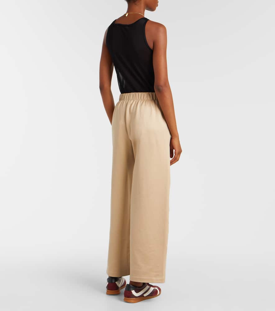 Max Mara Filovia Silk And Cotton Wide-leg Pants In Brown