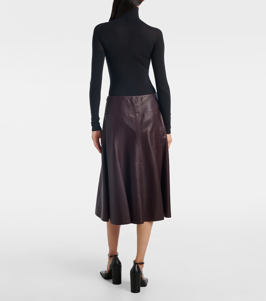  Alaia Alaã¯a Low-rise Leather Midi Skirt 