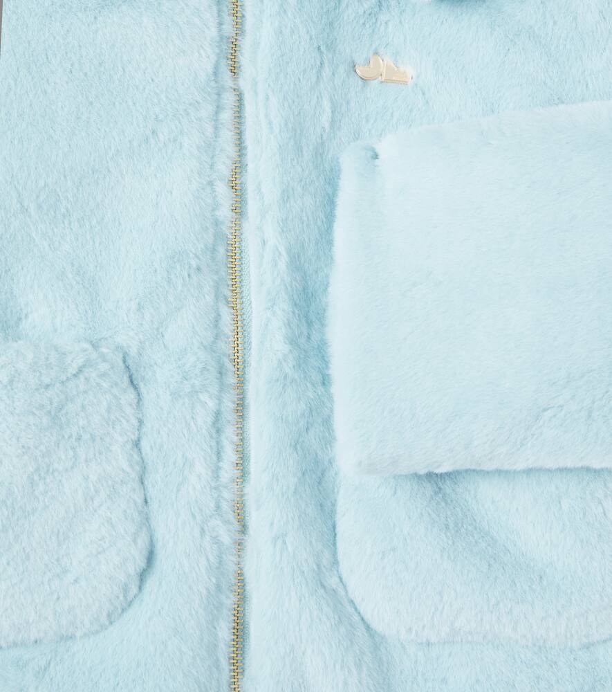 Jellymallow Faux Fur Jacket In Blue