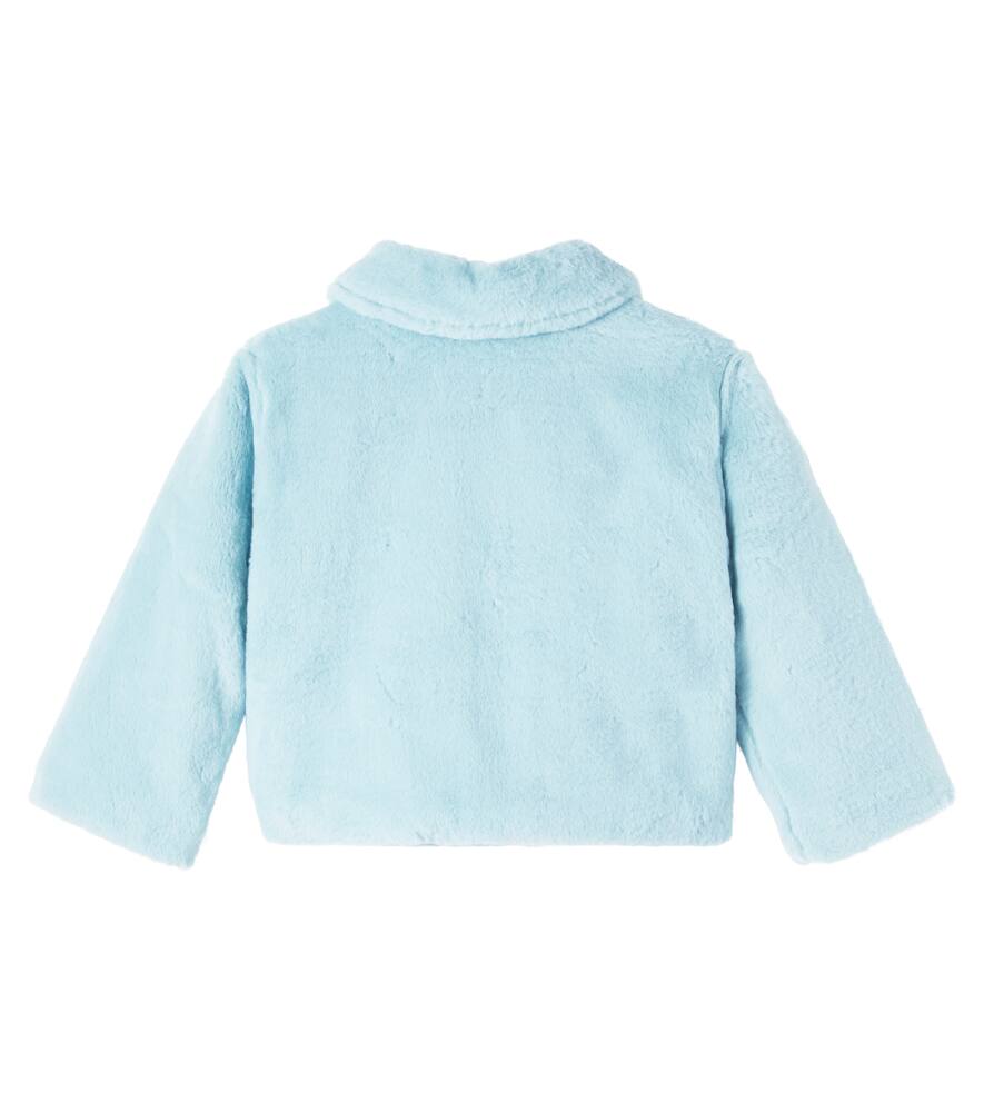 Jellymallow Faux Fur Jacket In Blue
