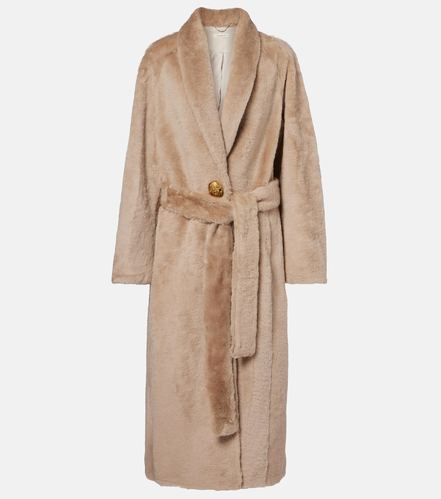 Jacques Wei Shearling Coat In Brown