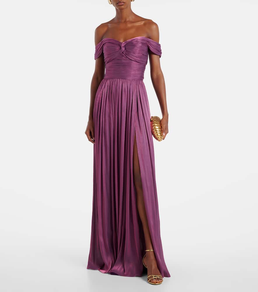 Costarellos Off-shoulder-robe In Multi
