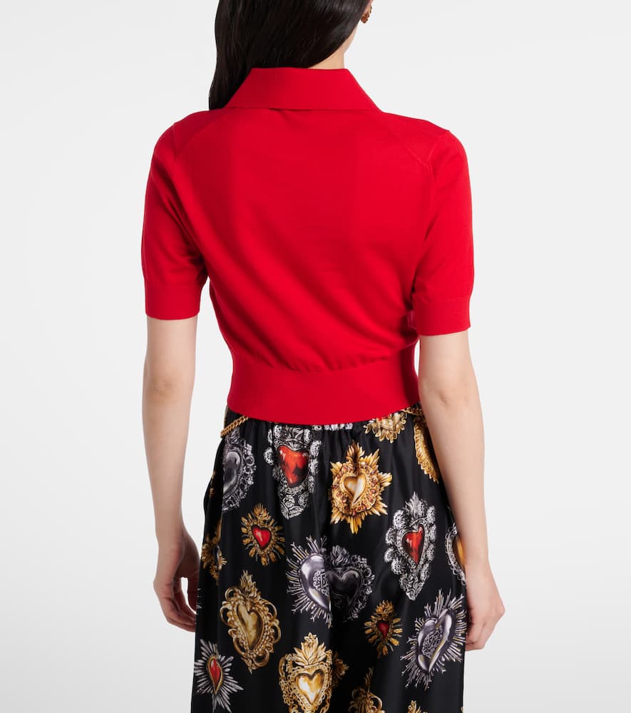 Dolce & Gabbana Knitted Cashmere And Silk Polo Shirt In Multi